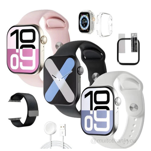 Smartwatch W10 Mini Serie 10 42mm Chat GPT, NFC, AMOLED Lançamento Microwear